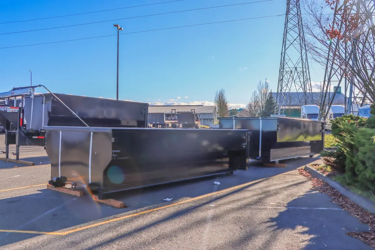 Roll-off dumpster ready for waste disposal at job site for Construction Dumpster Rental in Oregon